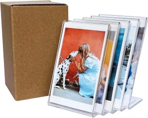 5 Packs Instax Mini Picture Frame, 2x3 Desk Polaroid Photo Frame, Small Wallet Size Photo Frame, Acrylic Cute Photo Frame for Fujifilm Instax Mini Instant Films 2.1 * 3.4”, Clear