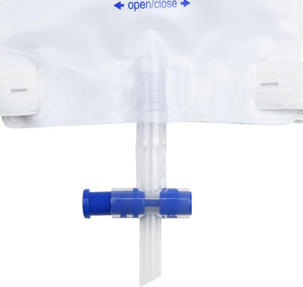 5pcs 750ml Leg Bag Urinary Drainage Bag, Urine Collection Bag with Tubing, Anti-Reflux Valve, Cloth Straps, Easy Drain
