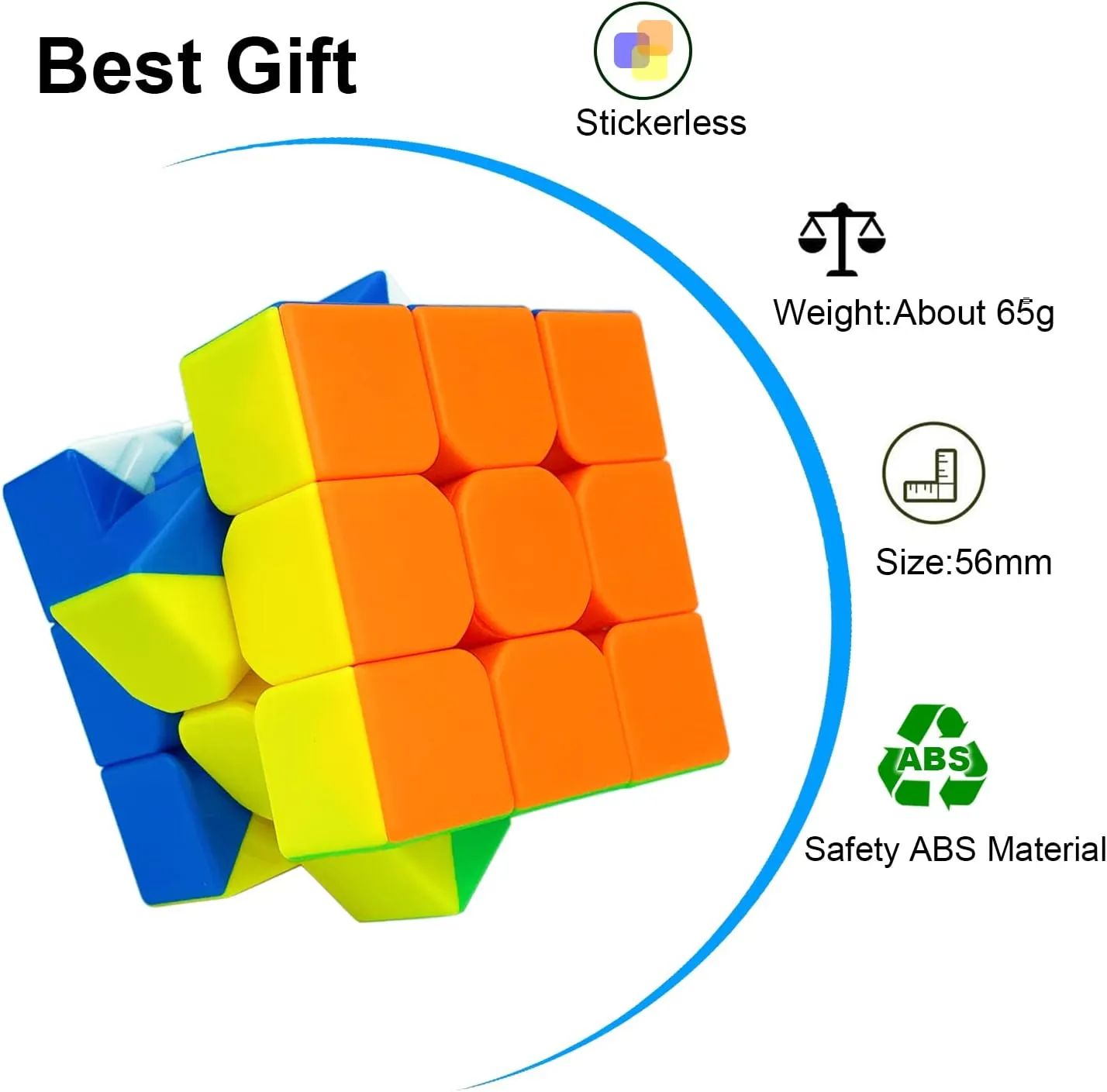 6 Pack Speed Cube Set, Stickerless Cube, Easy Smooth Turning Professional 3X3X3 Speed Cube, Party Favors, Puzzle Toys for Children, Adults, and All Ages