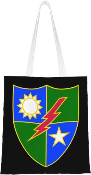 75th Ranger Regiment Distinctive Unit Insignia Tote Bag for Women Canvas Shopping Bags Reusable Beach Bag Grocery Bags Tote Shoulder Bag Gift Bags