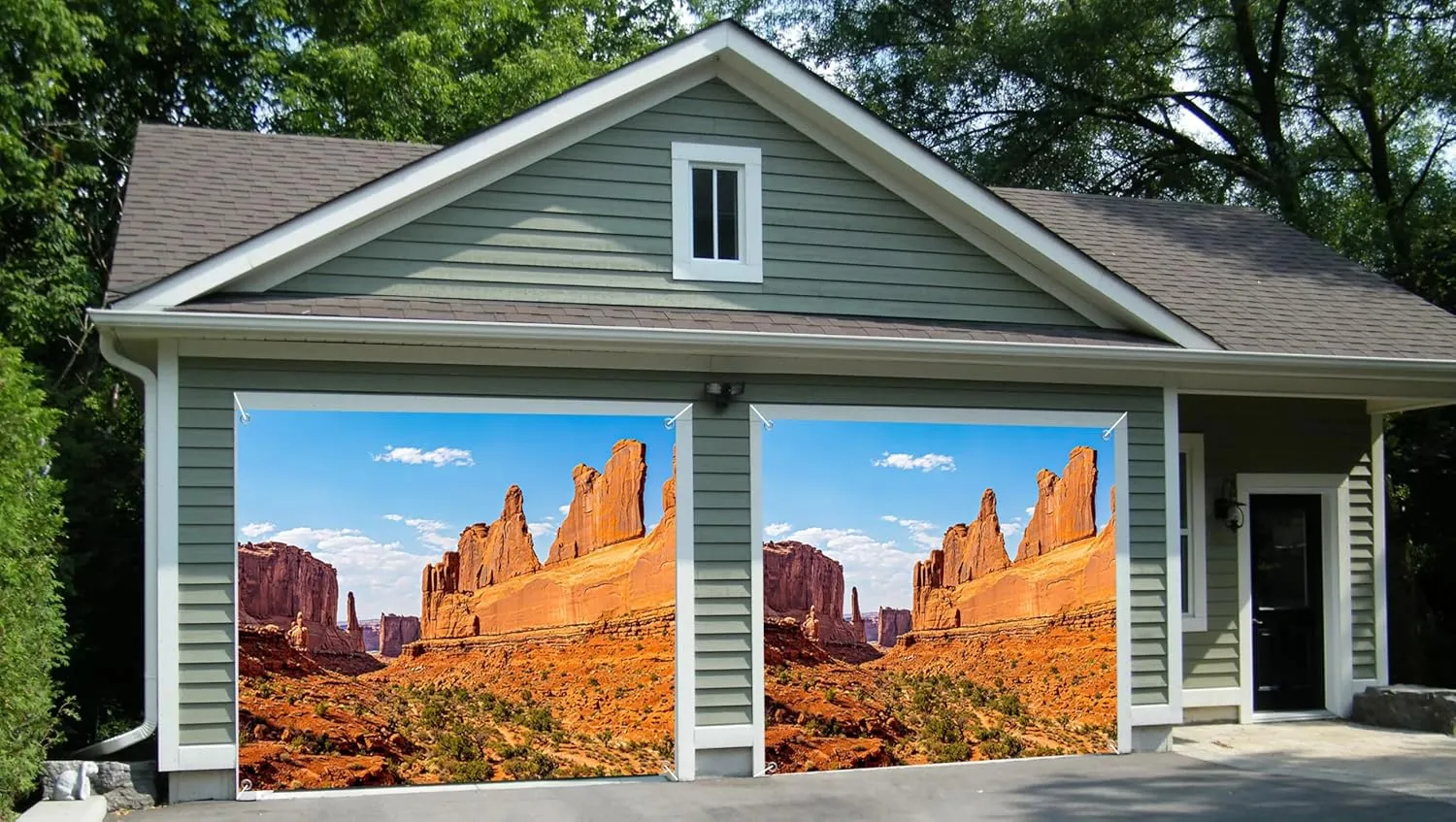 7x8ft Gobi Desert Scenery Garage Door Decor West Weathered Sandstone Rock Mountain Valley Landscape Garage Door Background Cowboy Hiking Adventure Tour Party Garage Door Decor