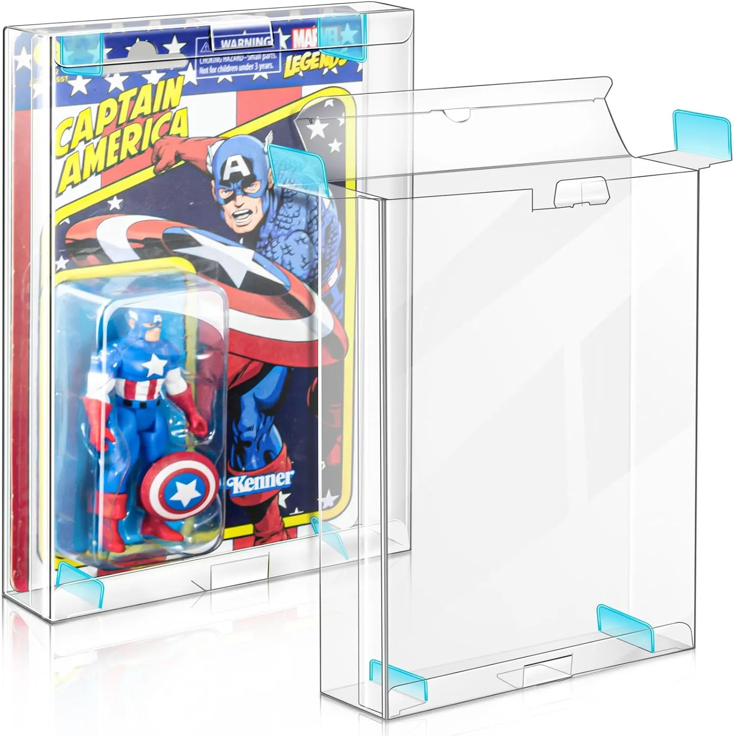 8 Packs Action Figure Display Case Protector for 3.75 inch Carded Figures, Action Figure Storage Case for: Star Wars, Marvel Legends, G.I Joe, No Movement Design-(Ultimate 8 Packs)