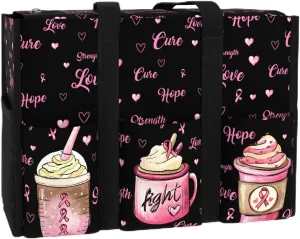 84hoods Multi-Pocket Waterproof Tote Bag with Multiple Convenient Pockets and Zipper. Breast Cancer Awareness Gift for Women.
