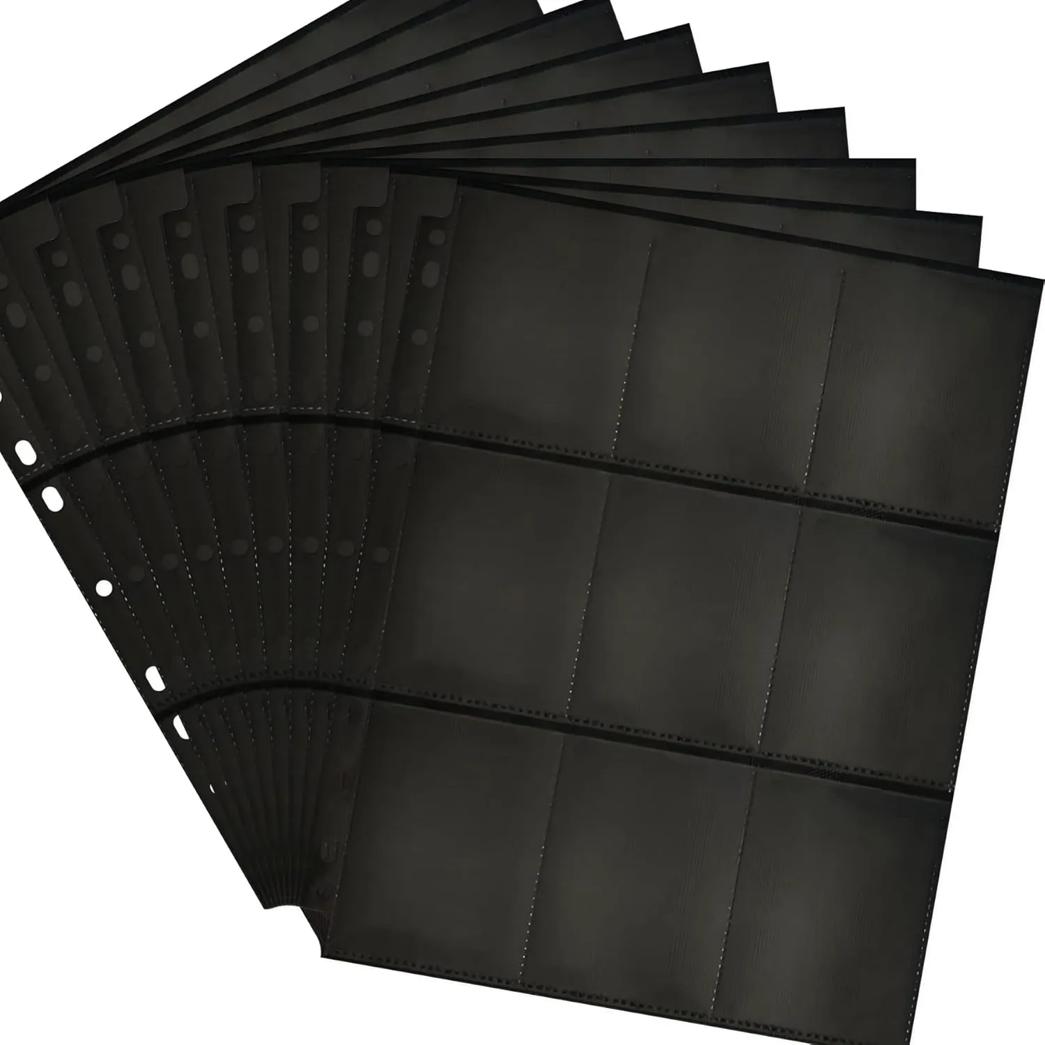 900 Pocket Trading Card Pages 50 Packs, 9 Pocket, 2.7x3.7 inch Ultra-Clear Double-Sided Binder Sleeves for 3/11 Ring Binders for Sports Game Cards Kpop Photocard