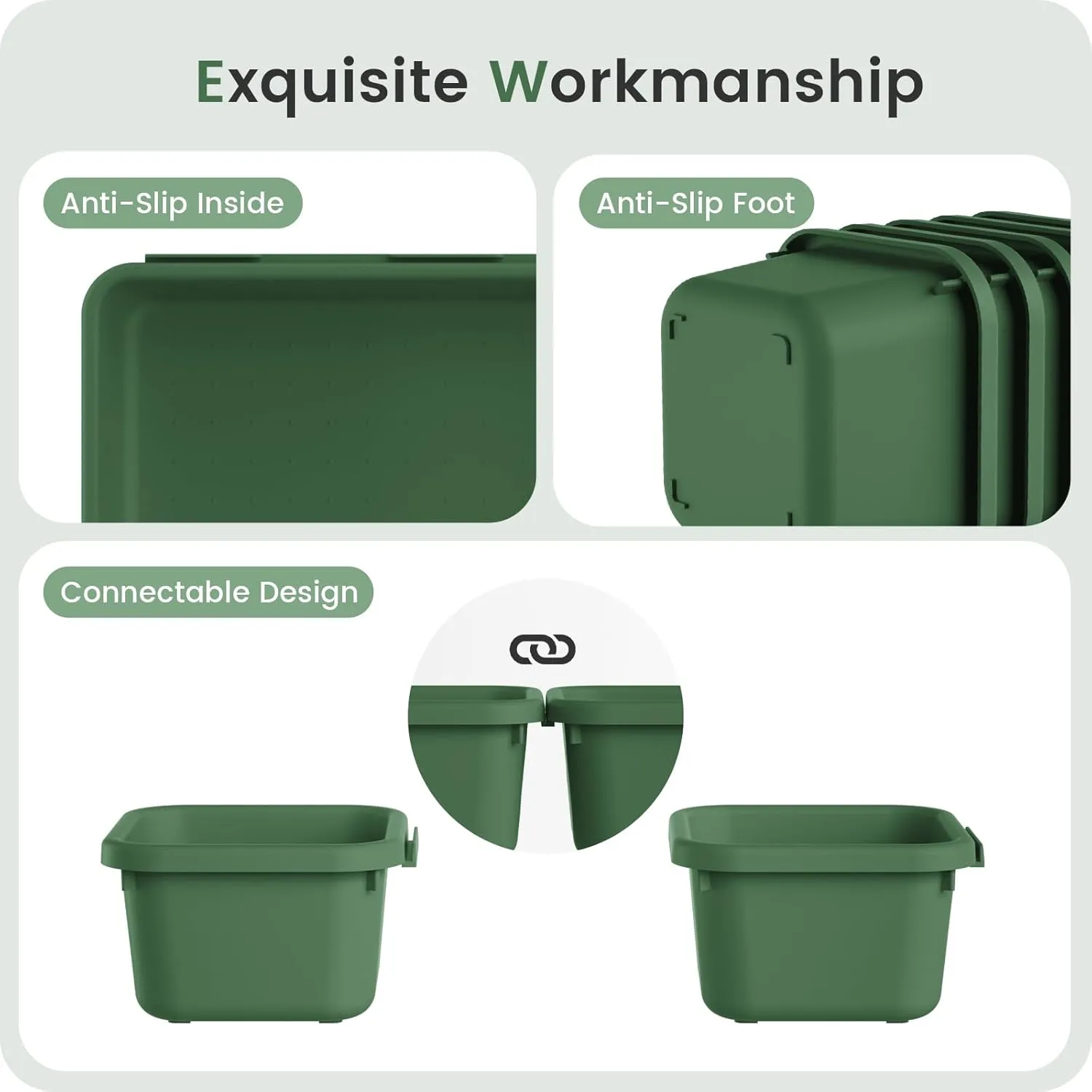 A-LuGei 【𝟰𝟮𝗣𝗖𝗦】 Army Green Tool Box Organizer Tray Divider Set, Desk Drawer Organizer, Garage Organization and Storage Toolbox Accessories for Rolling Tool Chest Cart Cabinet Work Parts