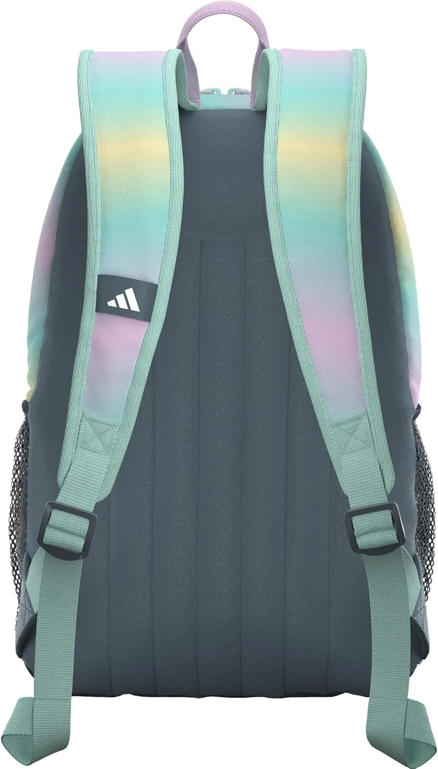 adidas Boys' Originator Backpack (23L) Medium Durable Athletic Student Laptop Book Bag, Gradient Flash Aqua/Semi Flash Aqua Blue/Orchid Fusion Purple, One Size
