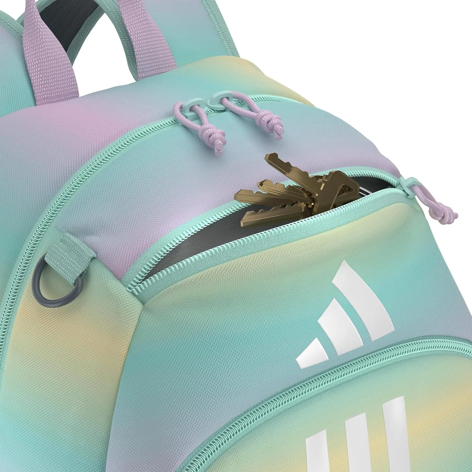 adidas Boys' Originator Backpack (23L) Medium Durable Athletic Student Laptop Book Bag, Gradient Flash Aqua/Semi Flash Aqua Blue/Orchid Fusion Purple, One Size