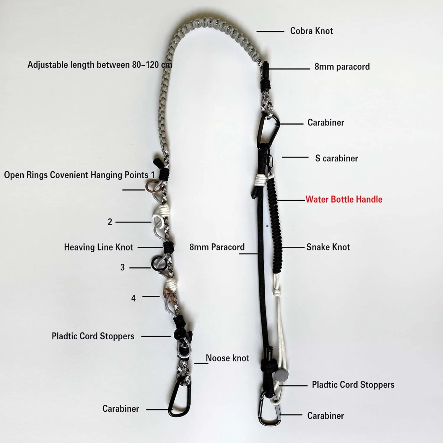 Adjustable Bag Strap Purse Straps Replacement Crossbody, Paracord Rope Heavy Duty Shoulder Straps for Bags Cameras