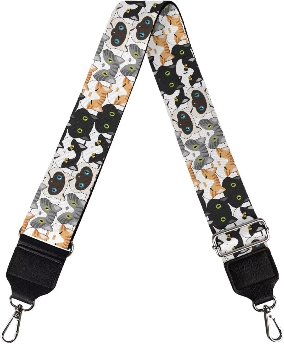 Adjustable Purse Strap for Women, Crossbody Wide Handbag Strap Replacement, Sturdy Bag Strap with Silver Hardware