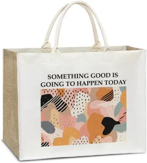 Aesthetic Tote Bag For Women, Reusable Grocery Beach Bag for friend family Gifts for Christmas Thanksgiving Day - B