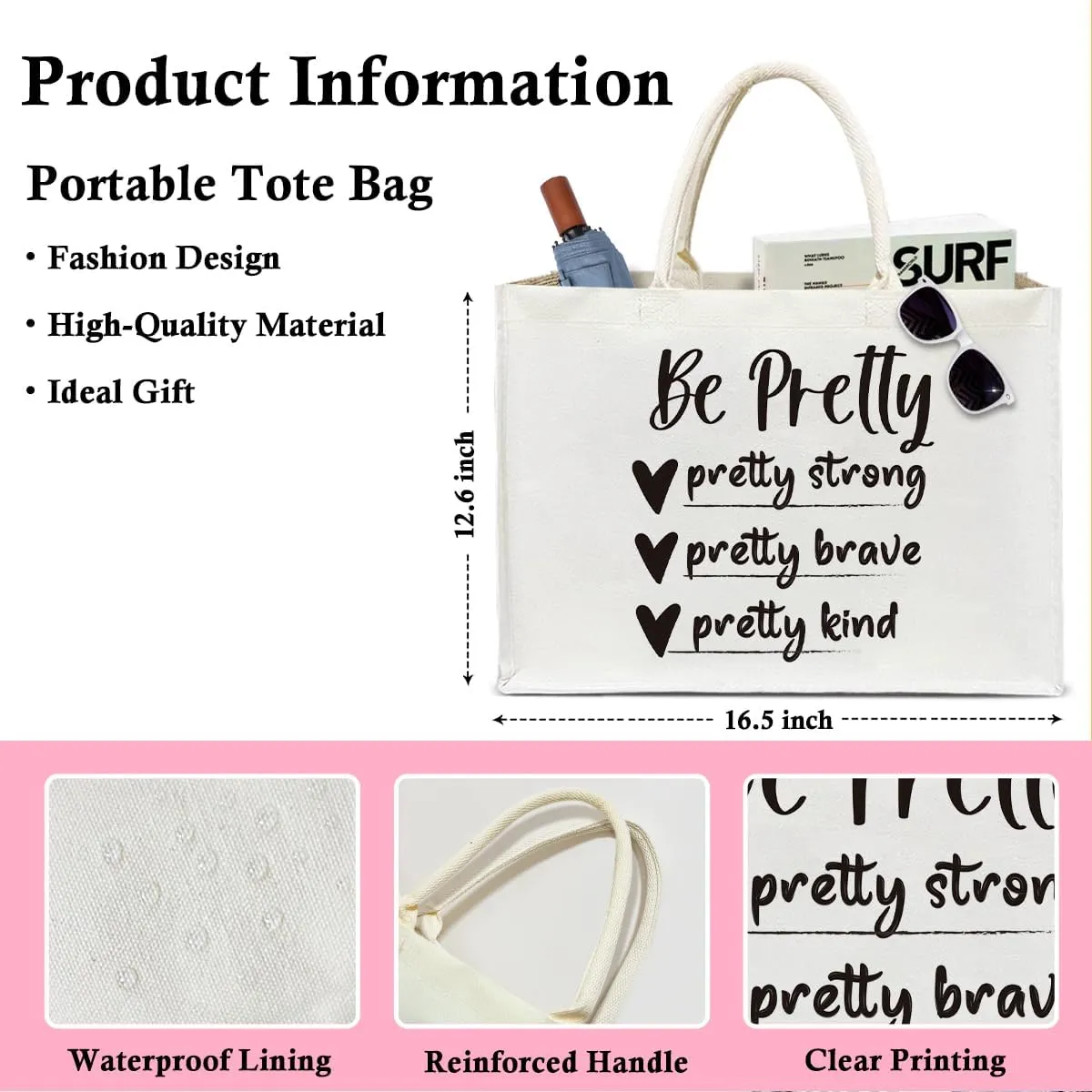 Aesthetic Tote Bag For Women, Reusable Grocery Beach Bag for friend family Gifts for Christmas Thanksgiving Day - C