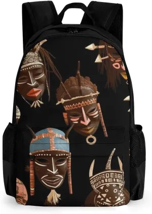 African Ritual Ethnic Tribal Backpack for Men Lightweight Rucksack Casual Backpack Purse for Women Travel Laptop Bag 16 Inch