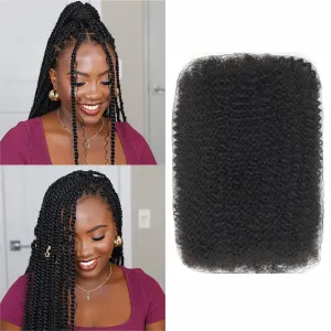 Afro Kinkys Bulk Human Hair -100% Real Human Hair for Loc Repair, Mini Twist, Braiding, Loc Extensions Afro Kinky Bulk Human Hair for Dreadlocks (1B 14inches, 50g/Pack)