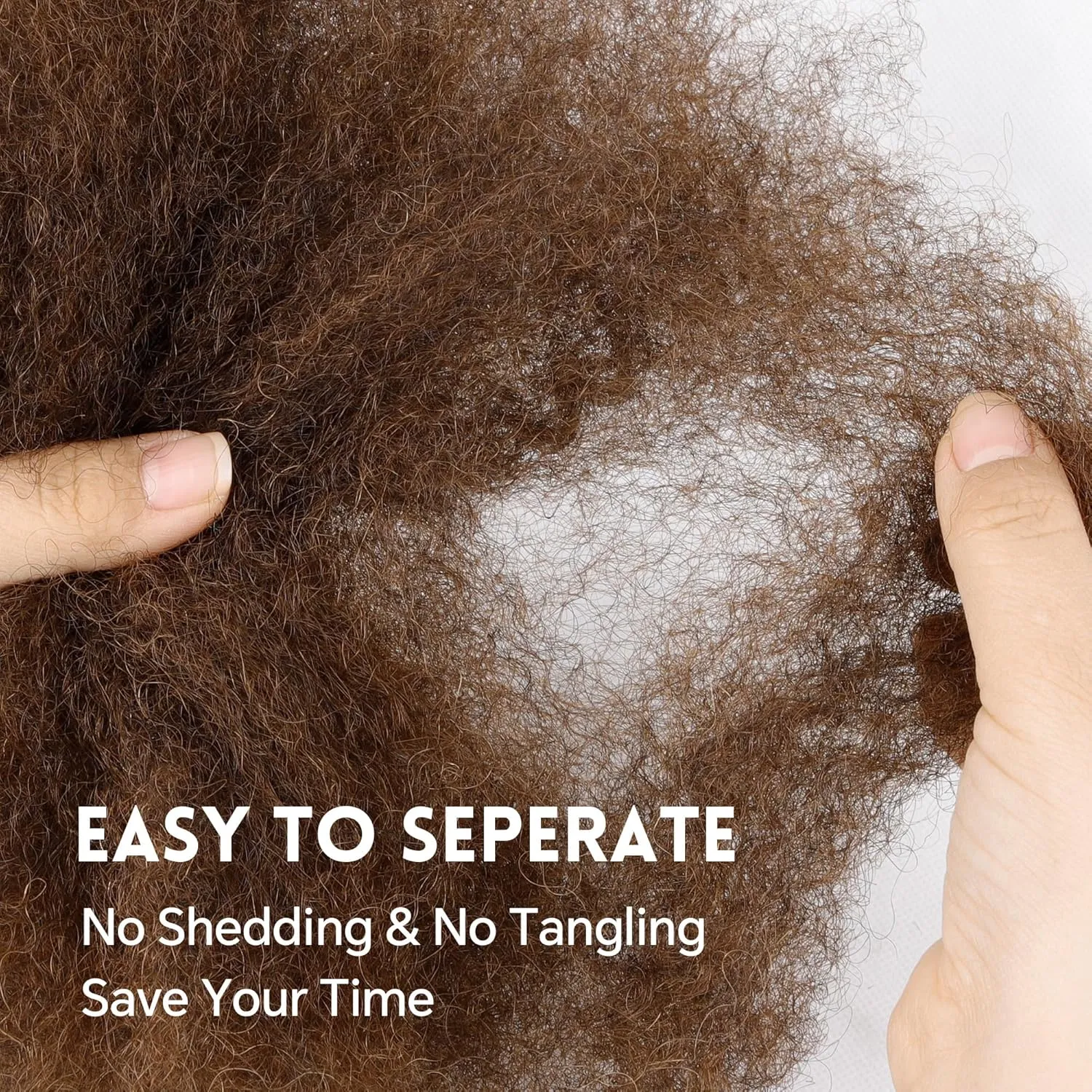 Afro Kinkys Bulk Human Hair -100% Real Human Hair for Mini Twist, Braiding, Loc Extensions & Crochet, Kinky Curly Hair Bundles, Natural Afro Bulk for Dreadlocks (4#, 14 Inch(Pack of 1))