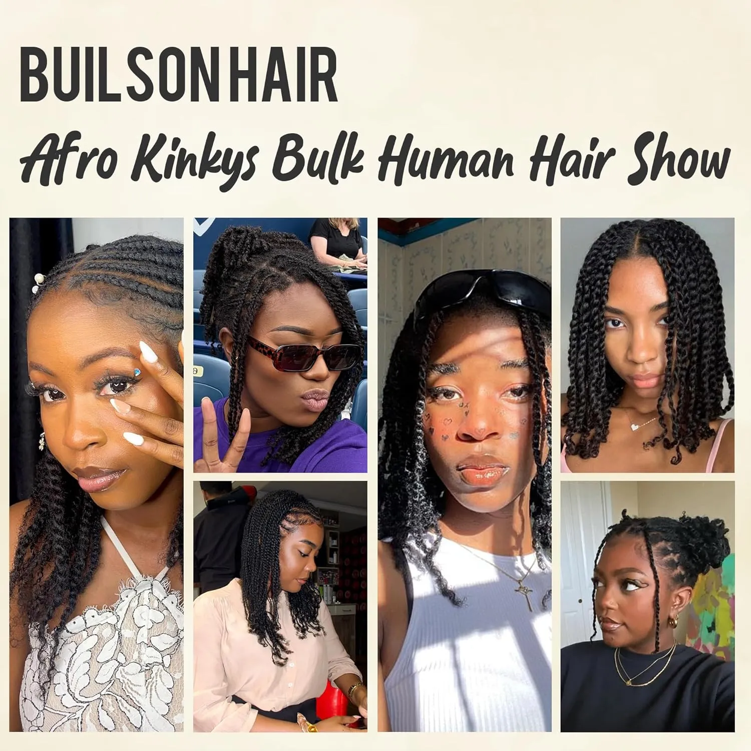 Afro Kinkys Bulk Human Hair -100% Real Human Hair for Mini Twist, Braiding, Loc Extensions & Crochet, Kinky Curly Hair Bundles, Natural Afro Bulk for Dreadlocks(1B, 12Inch) (27#, 18 Inch(Pack of 1))