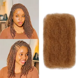 Afro Kinkys Bulk Human Hair -100% Real Human Hair for Mini Twist, Braiding, Loc Extensions & Crochet, Kinky Curly Hair Bundles, Natural Afro Bulk for Dreadlocks(1B, 12Inch) (30#, 18 Inch(Pack of 1))