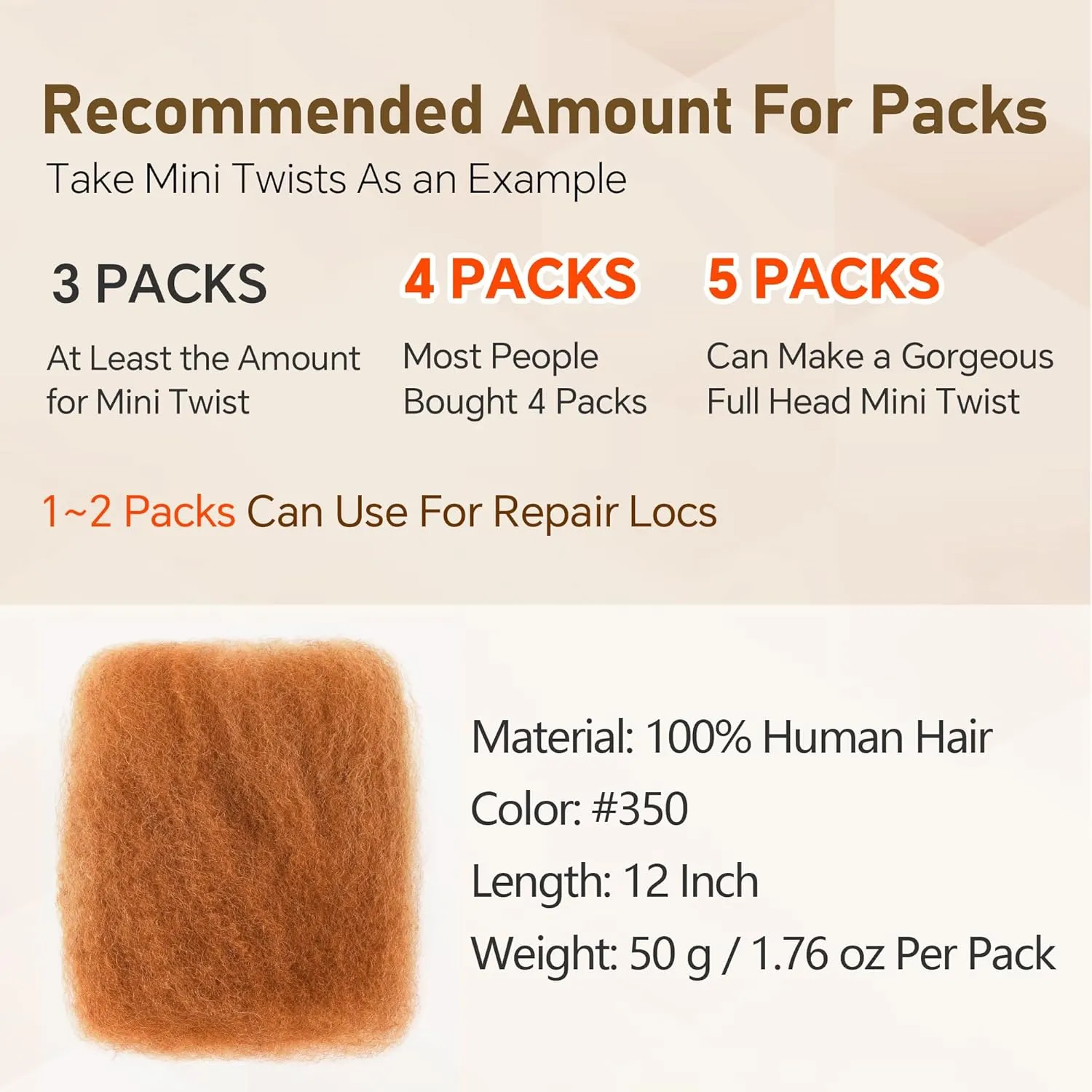 Afro Kinkys Bulk Human Hair -100% Real Human Hair for Mini Twist, Braiding, Loc Extensions & Crochet, Kinky Curly Hair Bundles, Natural Afro Bulk for Dreadlocks(1B, 12Inch) (350#, 12 Inch(Pack of 1))