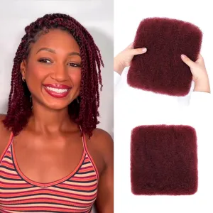 Afro Kinkys Bulk Human Hair -100% Real Human Hair for Mini Twist, Braiding, Loc Extensions & Crochet, Kinky Curly Hair Bundles, Natural Afro Bulk for Dreadlocks(1B, 12Inch) (99J, 12 Inch(Pack of 1))