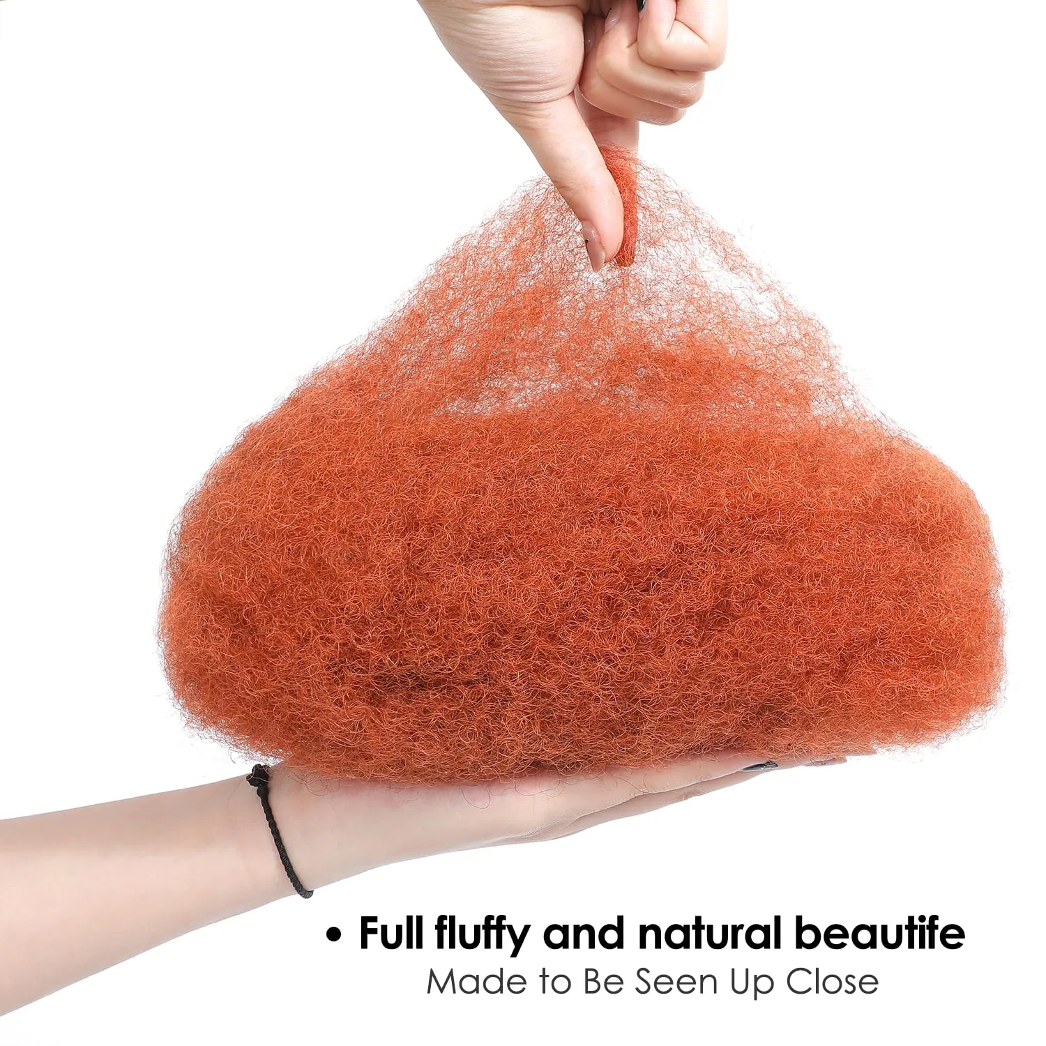 Afro Kinkys Bulk Human Hair 12 Inch 50g, Ginger 100% Real 4c Kinky Curly Human Hair For Mini Twists, Braiding, Micro Locs, Repair Locs, And Dreadlock Extensions(350#, 12inch, 1pack)