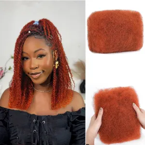 Afro Kinkys Bulk Human Hair 12 Inch 50g, Ginger 100% Real 4c Kinky Curly Human Hair For Mini Twists, Braiding, Micro Locs, Repair Locs, And Dreadlock Extensions(350#, 12inch, 1pack)