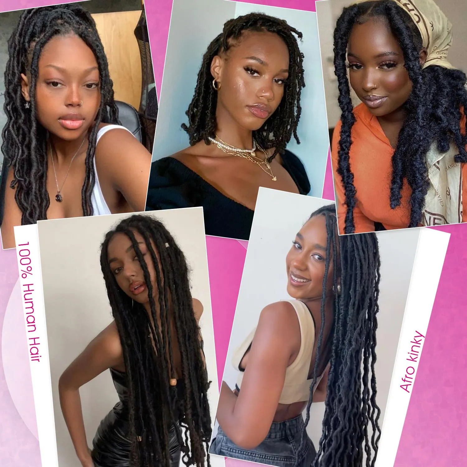 Afro Kinkys Bulk Human Hair For Braiding 14 inch Natural Black Afro Kinky Curly 100% Real Human Hair Bulk for Dreadlocks Mini Twist Crochet Braids Hair Extensions 50g/pack