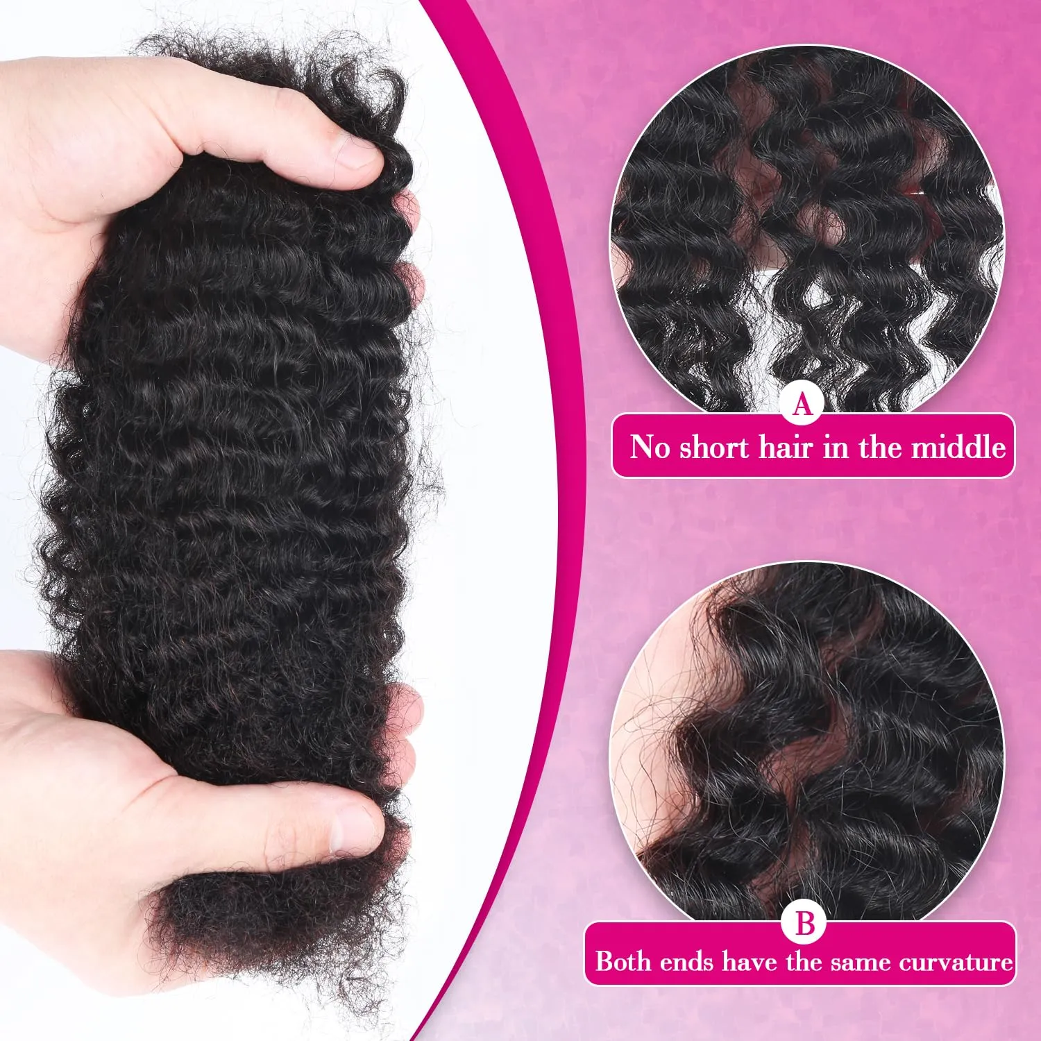 Afro Kinkys Bulk Human Hair For Braiding 14 inch Natural Black Afro Kinky Curly 100% Real Human Hair Bulk for Dreadlocks Mini Twist Crochet Braids Hair Extensions 50g/pack