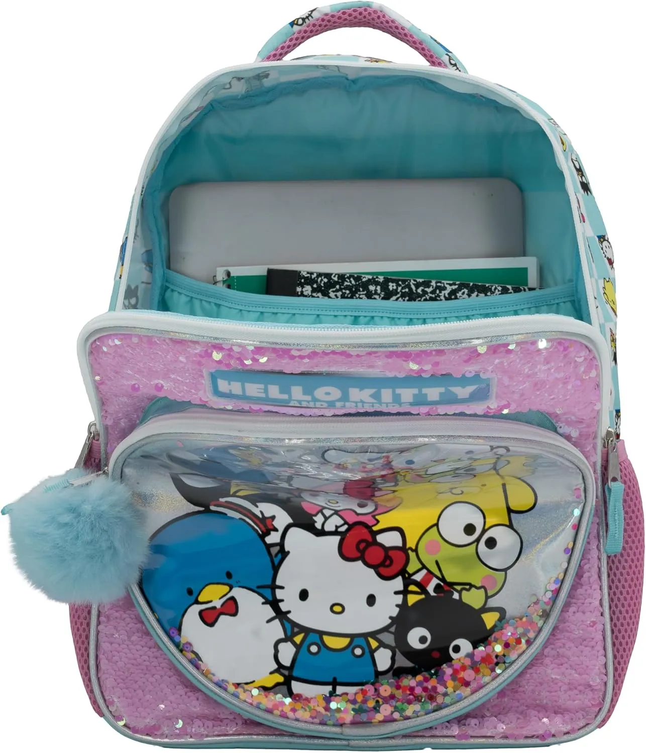 AI ACCESSORY INNOVATIONS Hello Kitty & Friends Girls Backpack, Sanrio Kawaii Book Bag, Flip Sequin 16” School Bag
