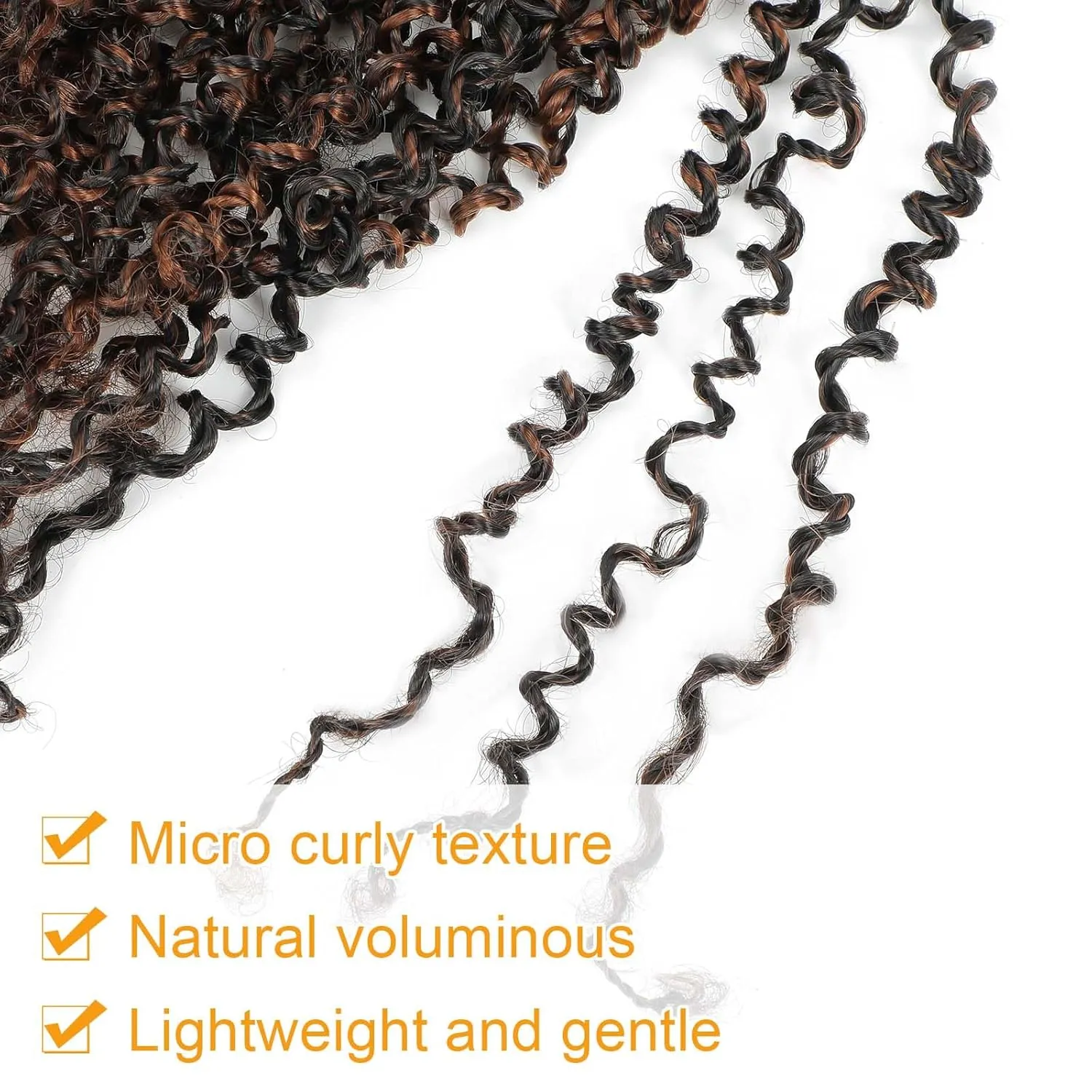 Aksice 12 Inch 8 Packs Yanky Twist Crochet Hair for Women Pre-looped Mini Twist Hair Bohemian Passion Twist Crochet Hair Boho Crochet Braids Synthetic (1BH30)