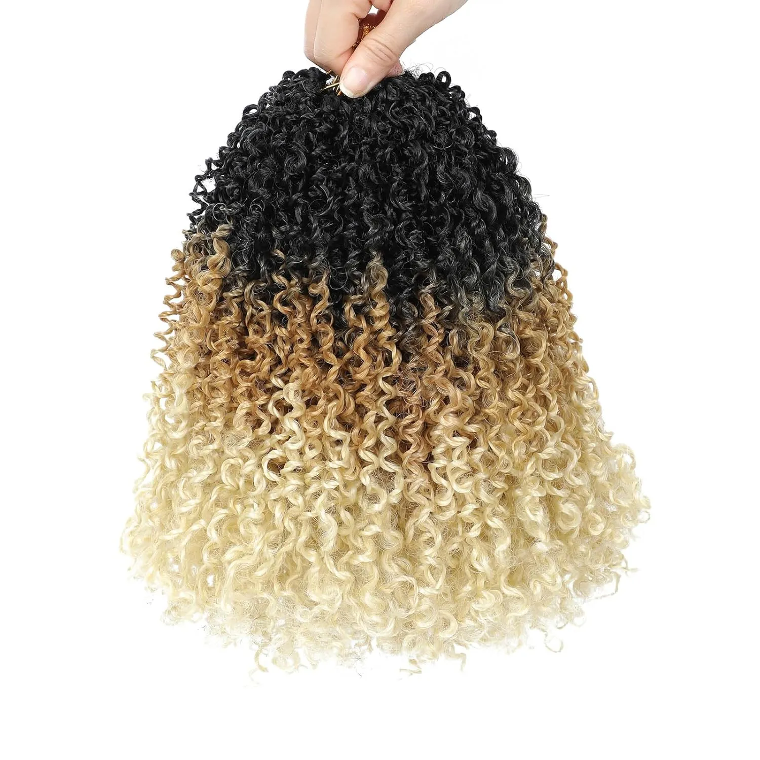 Aksice 8 Inch 8 Packs Yanky Twist Crochet Hair for Women Pre-looped Mini Twist Hair Bohemian Passion Twist Crochet Hair Boho Crochet Braids Synthetic (1B/27/613)