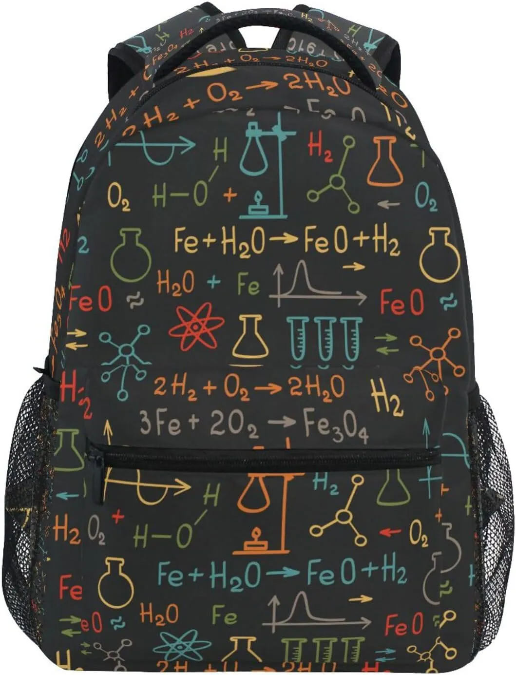 ALAZA Colorful Science Chemistry Backpacks Math Laboratory Kids Bookbag Elementary School Bag for Boys Girls Personalized Travel Daypack Rucksack