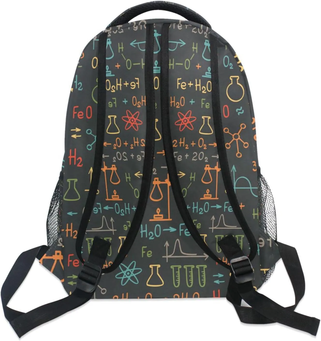 ALAZA Colorful Science Chemistry Backpacks Math Laboratory Kids Bookbag Elementary School Bag for Boys Girls Personalized Travel Daypack Rucksack