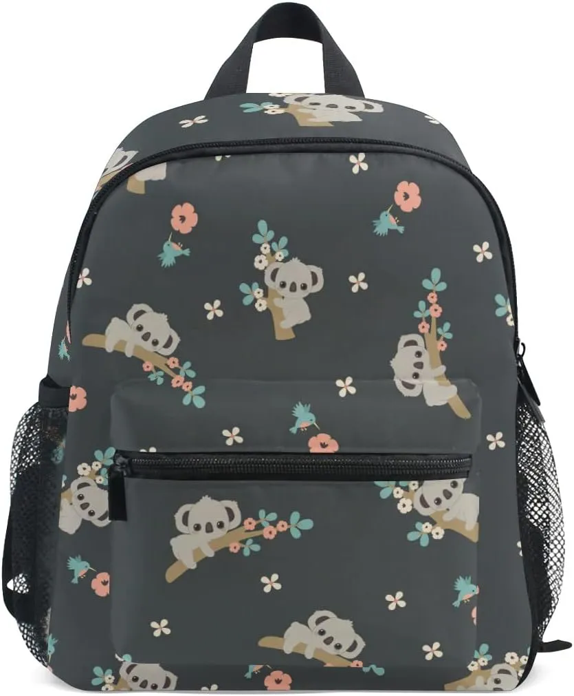 ALAZA Cute Kids Back Pack Cartoon Koala Floral Todder Backpack Lightweight Preschool Kindergarten Book Bag Practical and Durable Daycare Bag for Travel,Toys