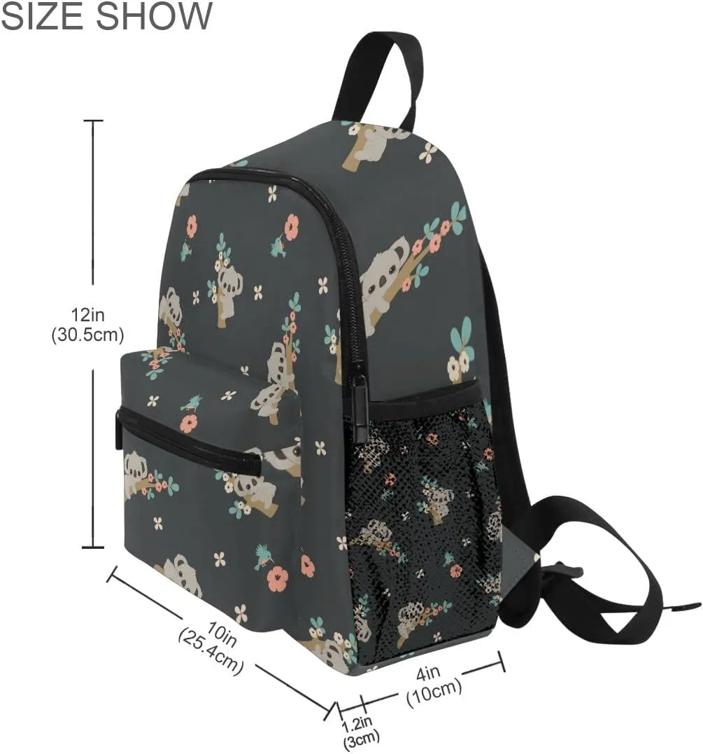 ALAZA Cute Kids Back Pack Cartoon Koala Floral Todder Backpack Lightweight Preschool Kindergarten Book Bag Practical and Durable Daycare Bag for Travel,Toys
