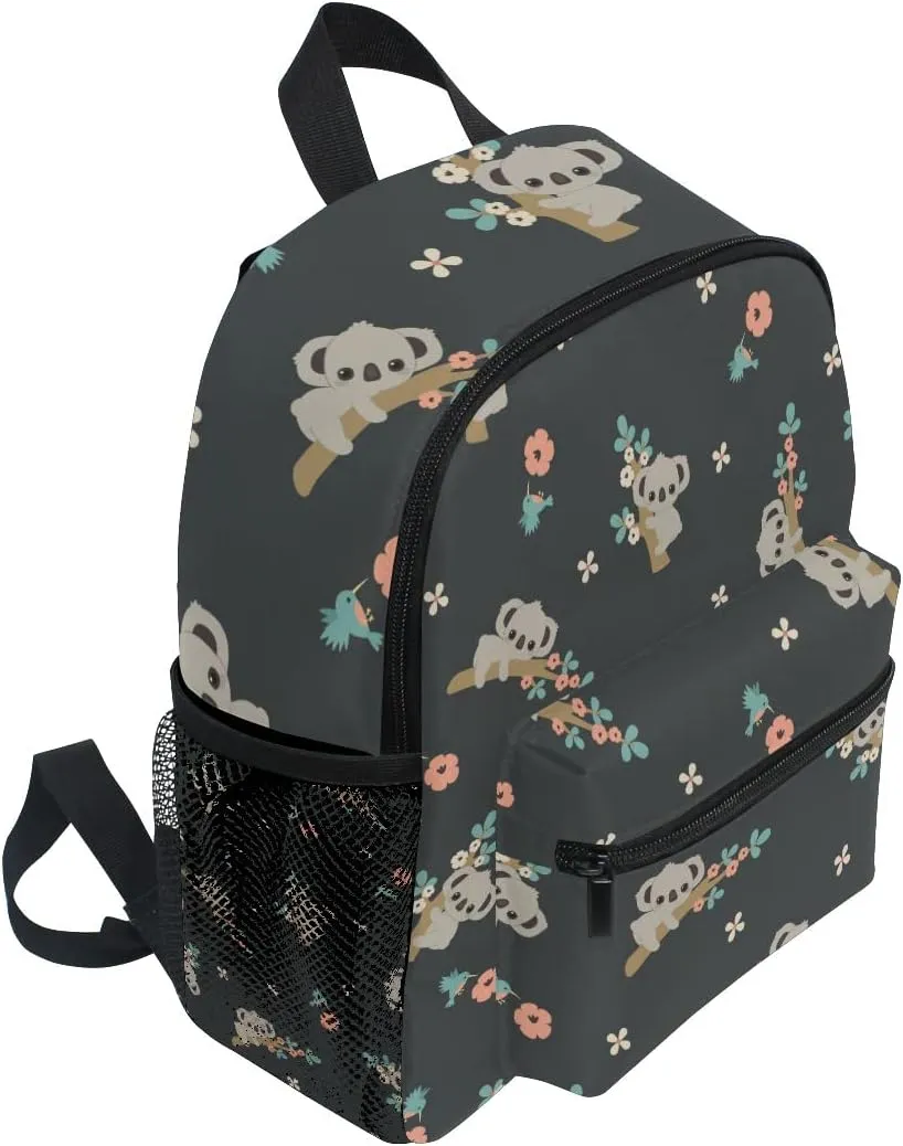 ALAZA Cute Kids Back Pack Cartoon Koala Floral Todder Backpack Lightweight Preschool Kindergarten Book Bag Practical and Durable Daycare Bag for Travel,Toys