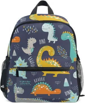 ALAZA Cute Kids Back Pack Colorful Dinosaur Pattern Todder Backpack Lightweight Preschool Kindergarten Book Bag Practical and Durable Daycare Bag for Travel,Toys