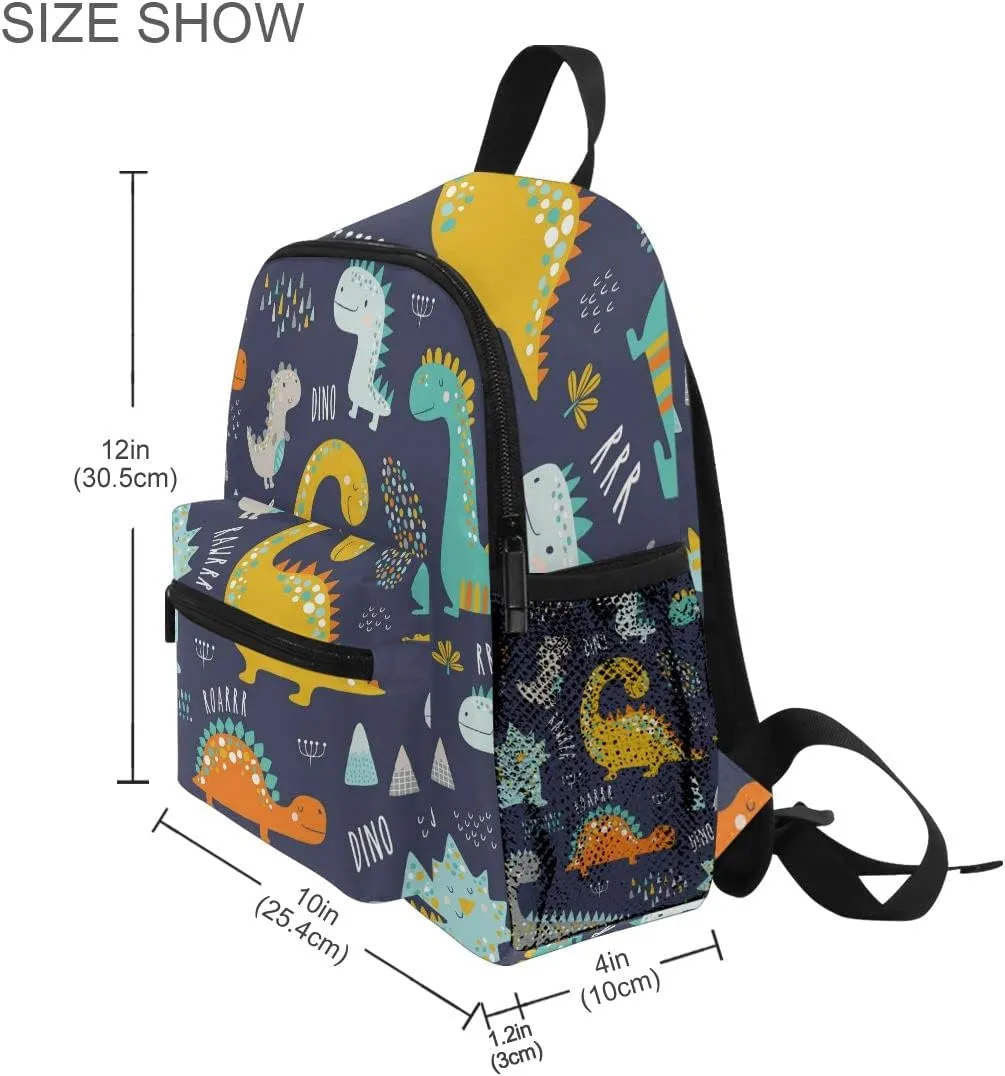 ALAZA Cute Kids Back Pack Colorful Dinosaur Pattern Todder Backpack Lightweight Preschool Kindergarten Book Bag Practical and Durable Daycare Bag for Travel,Toys