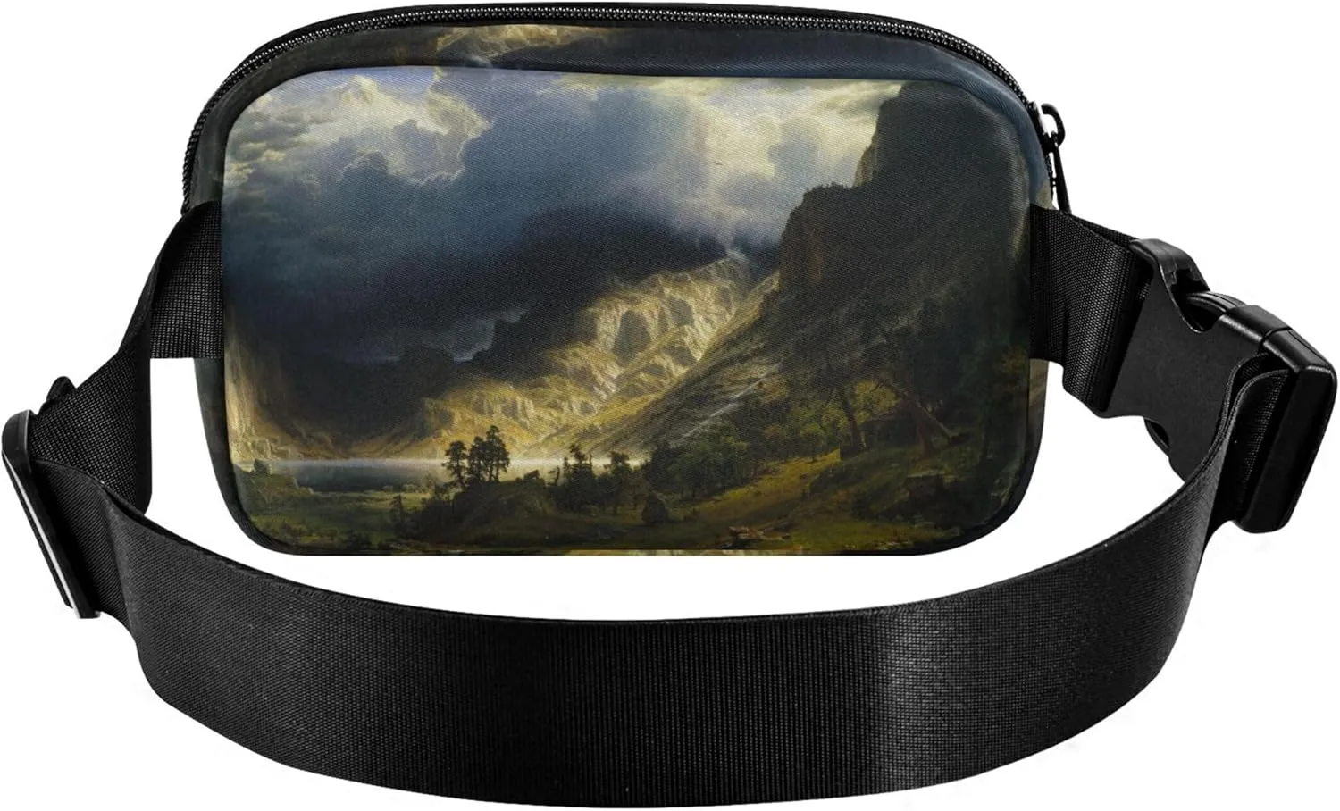 Albert Bierstadt Storm Rocky Mountains Women Fanny Packs Waterproof Belt Bag Hip Pouch Cute Crossbody Waist Purse