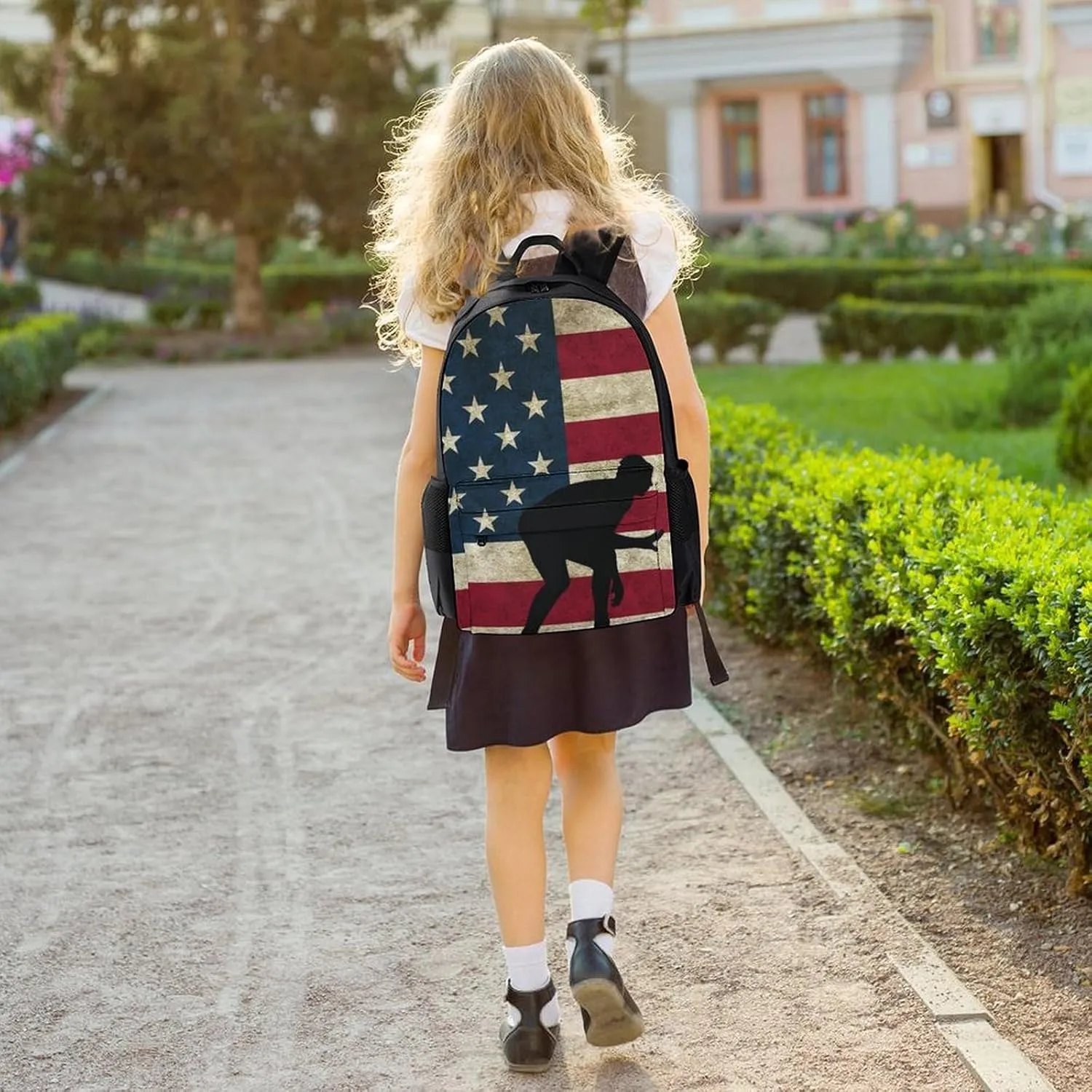 American Flag Wrestling Proud Wrestler Art Backpack Lightweight Anti-Theft Multipurpose Shoulder Bag Large Capacity Travel Hiking Backpack With Padded Straps