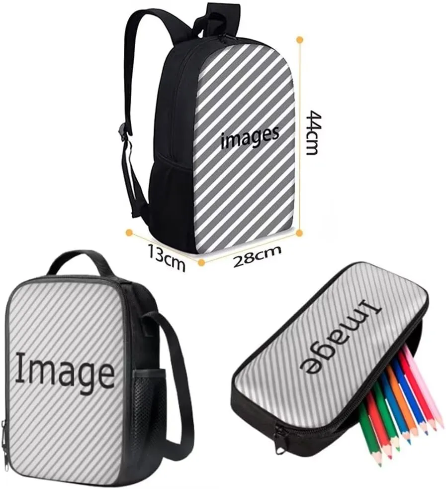 AmzPrint 17 Inch Cute Axolotl Cartoon Print Kawaii Boys Girls Kids Primary Backpack With Pencil Bag 3pcs Bookbag Set