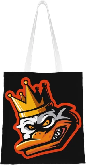 Angry Duck Tote Bag for Women Canvas Shopping Bags Reusable Large Capacity Casual Shoulder Handbags Grocery Bags DIY Gift Bags