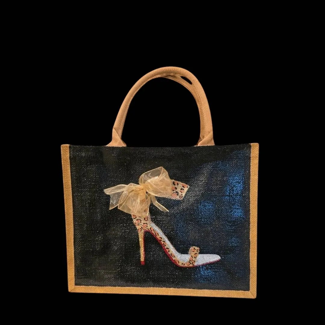 Animal Print Red Bottom Stiletto Tote Bag