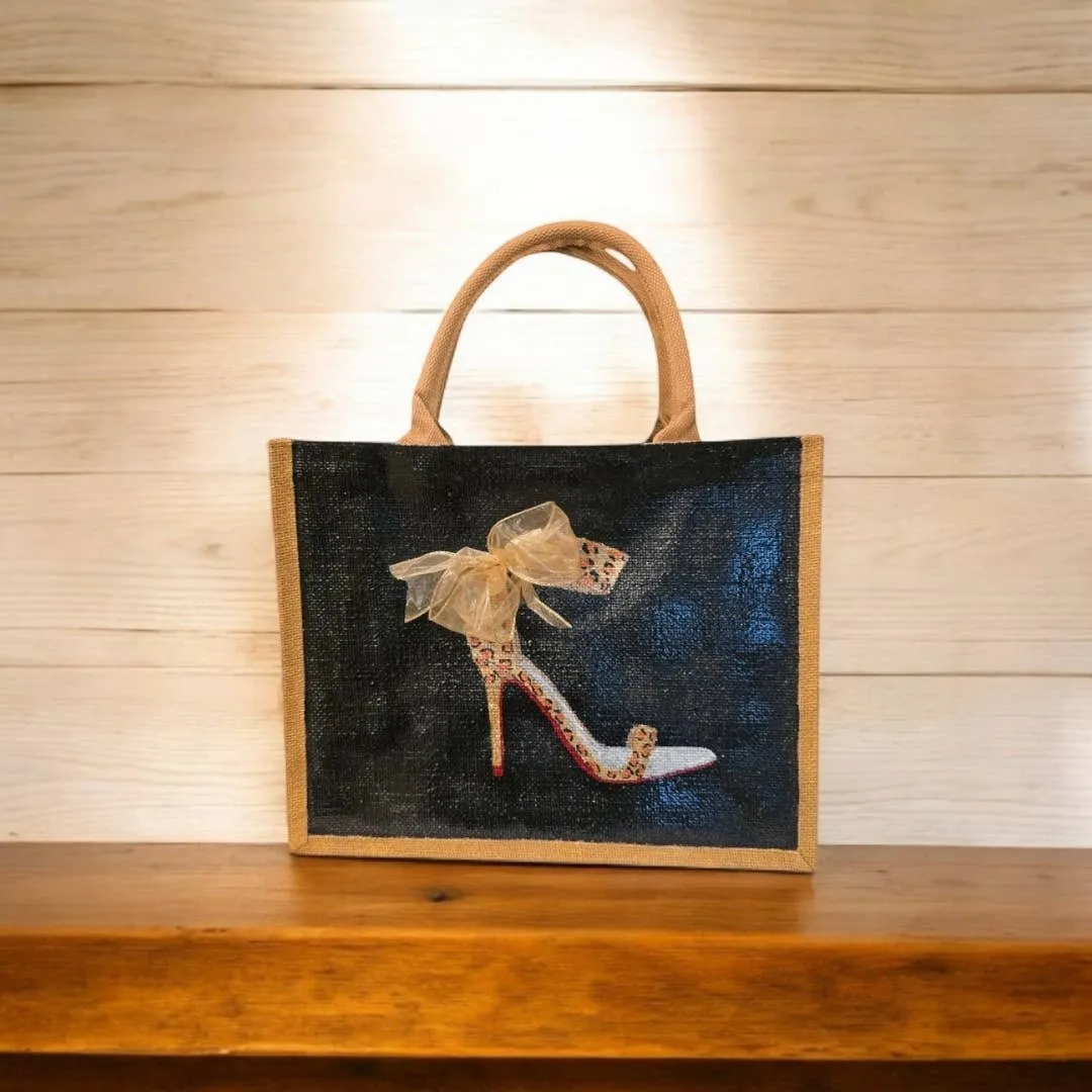 Animal Print Red Bottom Stiletto Tote Bag