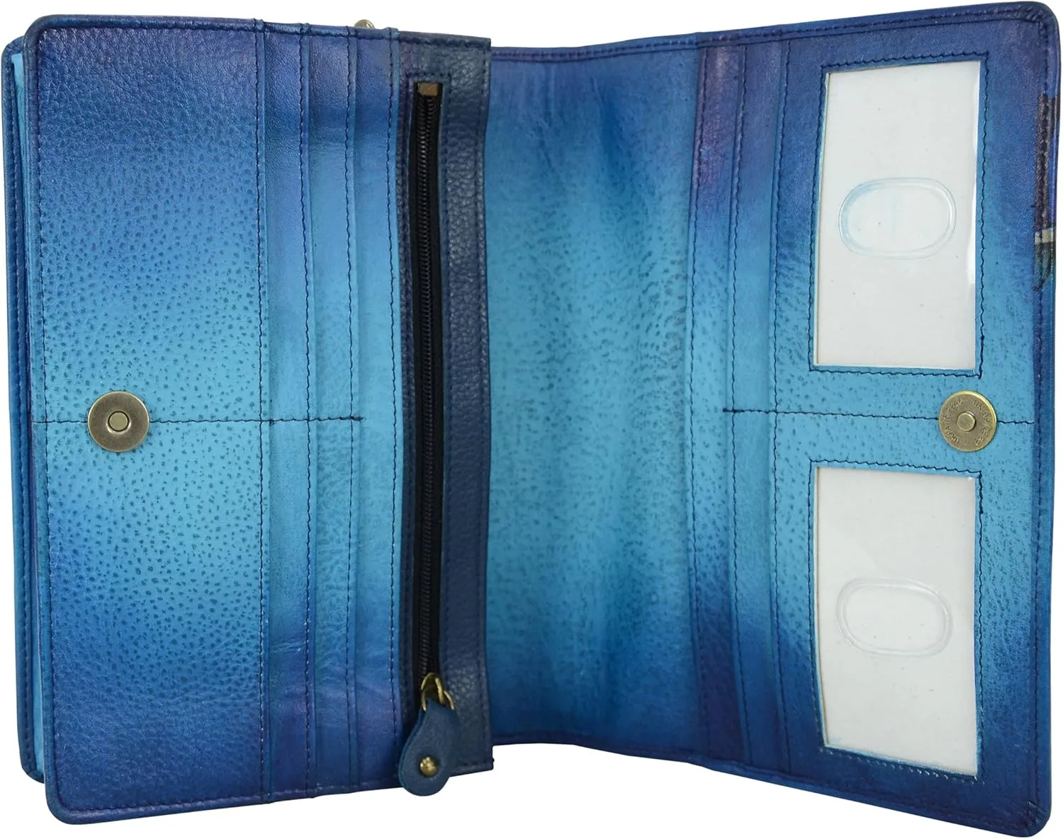 Anna by Anuschka Women's Handpainted Leather Two Fold Wallet on a String