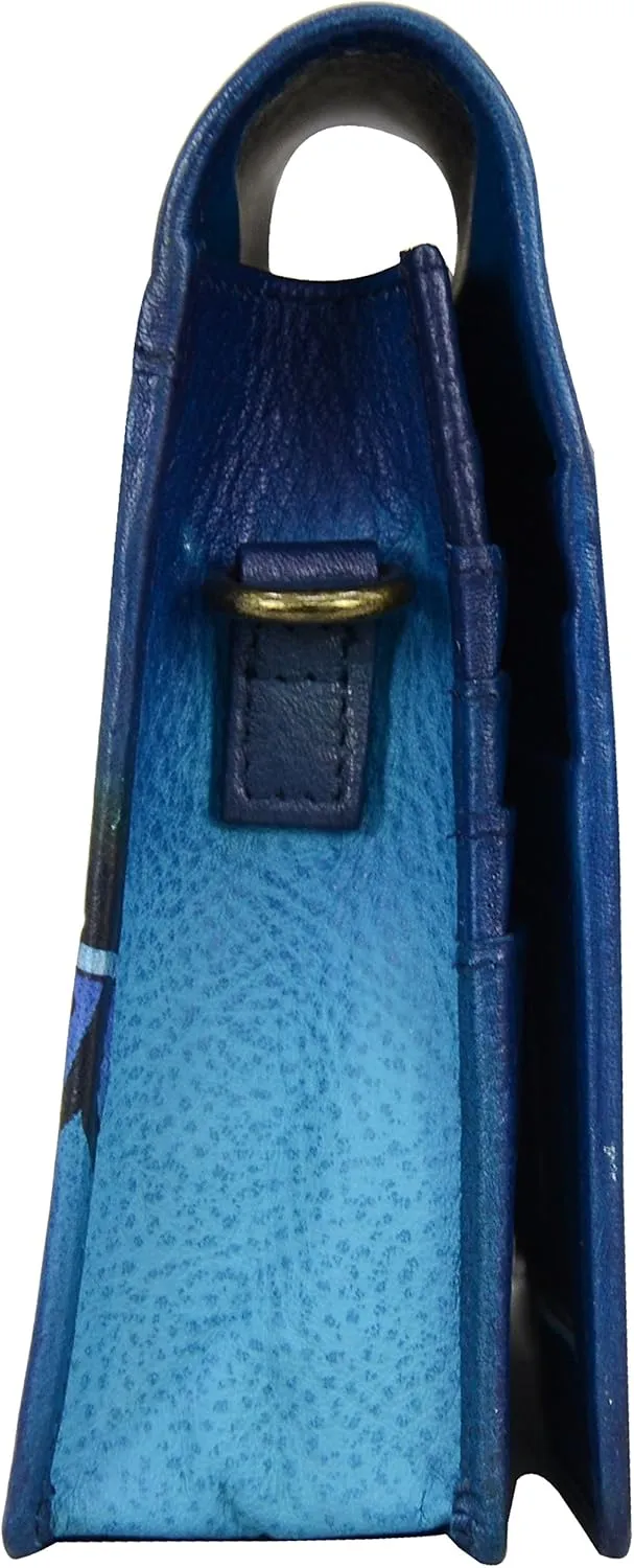 Anna by Anuschka Women's Handpainted Leather Two Fold Wallet on a String