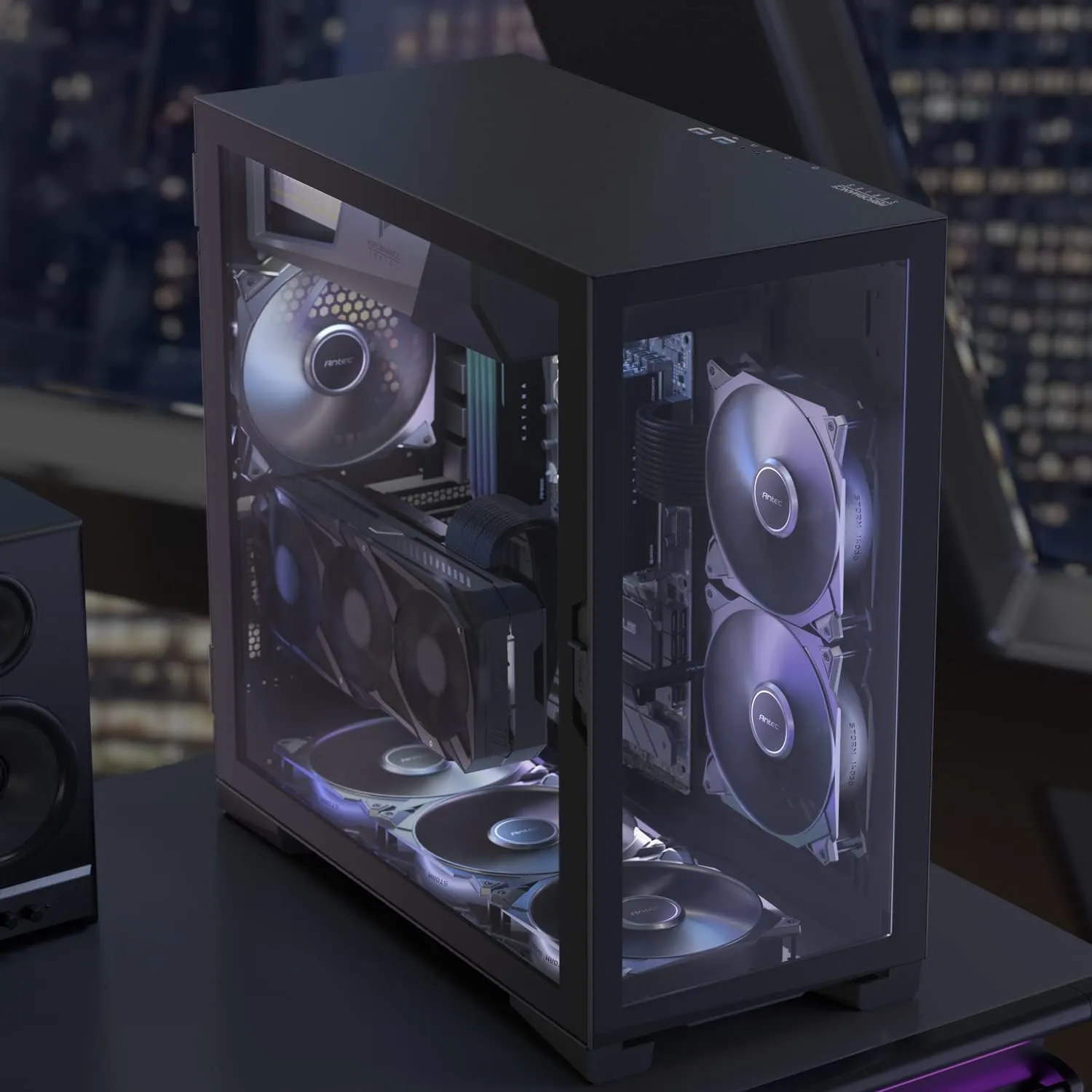 Antec 30mm Thickness Fans, 140mm x 30mm Case Fans, PWM Fans, 1500RPM, 95.44CFM, 1.94mmH₂O, 4 Pin PWM Connector, 140mm Fan, Storm T3 Series 3 Packs