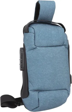 Anti Theft Sling Bag, Crossbody Bag for Men Chest Bag Fanny Pack with Combination Lock, Shoulder Chest Bag with Multifunctional Pockets, Headphone Hole for Outdoor Sports