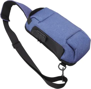 Anti Theft Sling Bag, Crossbody Bag for Men Chest Bag Fanny Pack with Combination Lock, Shoulder Chest Bag with Multifunctional Pockets, Headphone Hole for Outdoor Sports