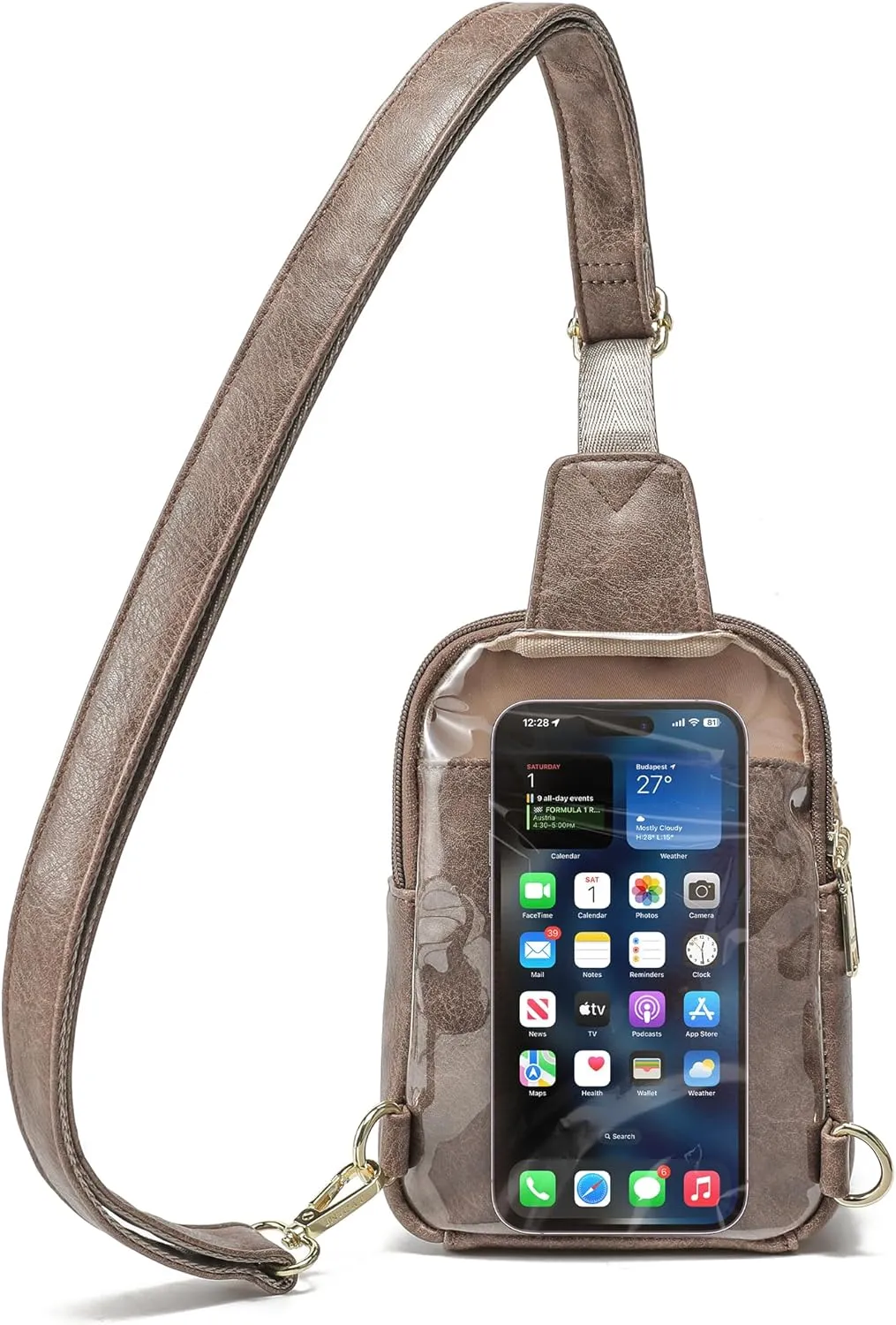 AOCINA INICAT Small Sling Bag Crossbody Vegan Leather Fanny Packs for Women Fashionable Chest Bag for Travel
