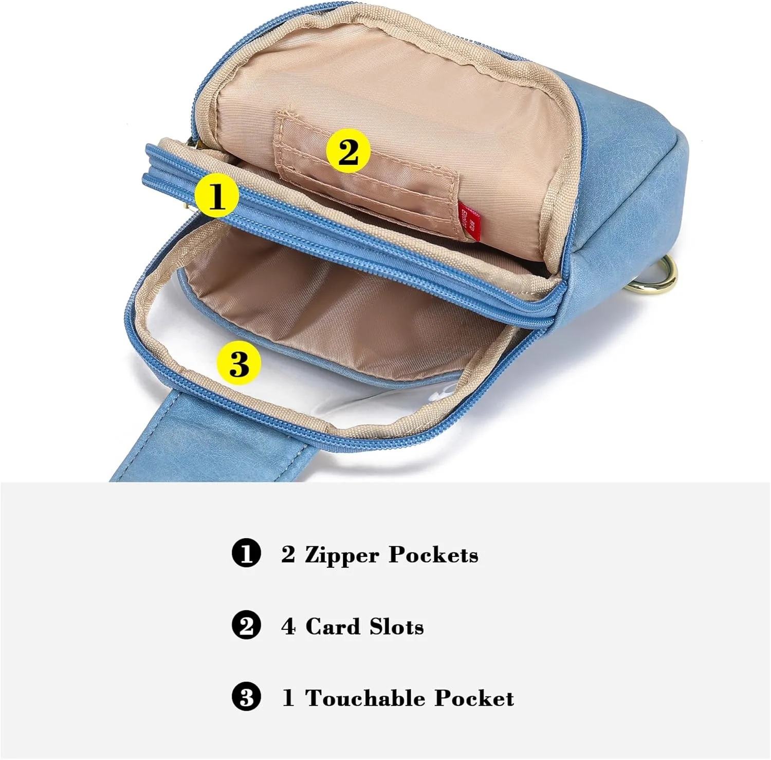 AOCINA INICAT Small Sling Bag Crossbody Vegan Leather Fanny Packs for Women Fashionable Chest Bag for Travel