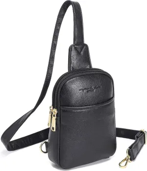 AOCINA INICAT Small Sling Bag Crossbody Vegan Leather Fanny Packs for Women Fashionable Chest Bag for Travel